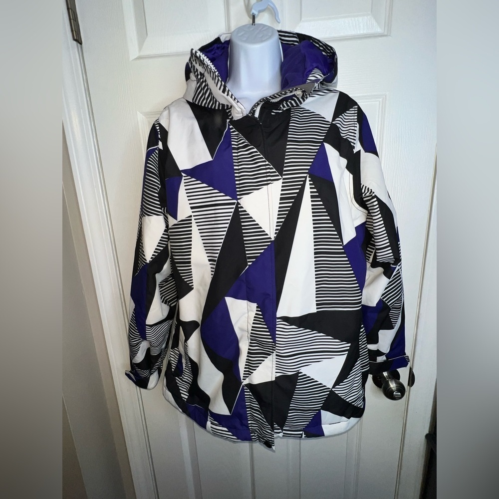 Empyre Women’s Medium 10,000 MM Black White Graphic Print Ski Snowboard Jacket M - Picture 11 of 14